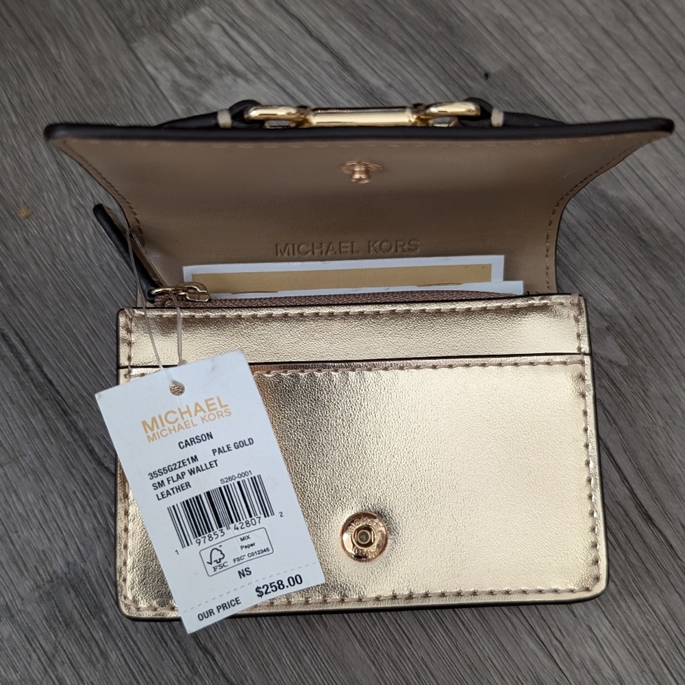 Michael Kors Metallic Gold Leather Wallet